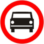 Znak zakazu B-3, zakaz wjazdu pojazdów silnikowych z wyjątkiem motocykli jednośladowych